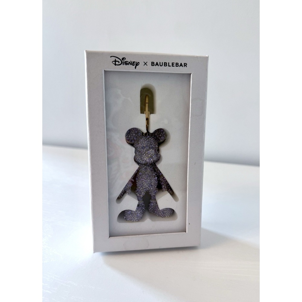 Disney x Baublebar Mickey Mouse Keychain Bag Charm - Purple Crystal Iridescent - Picture 2 of 6
